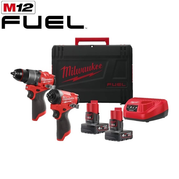 Milwaukee KIT M12 FPP2A2-402X Trapano Avvitatore+AVVITATORE Impulsi 1/4"